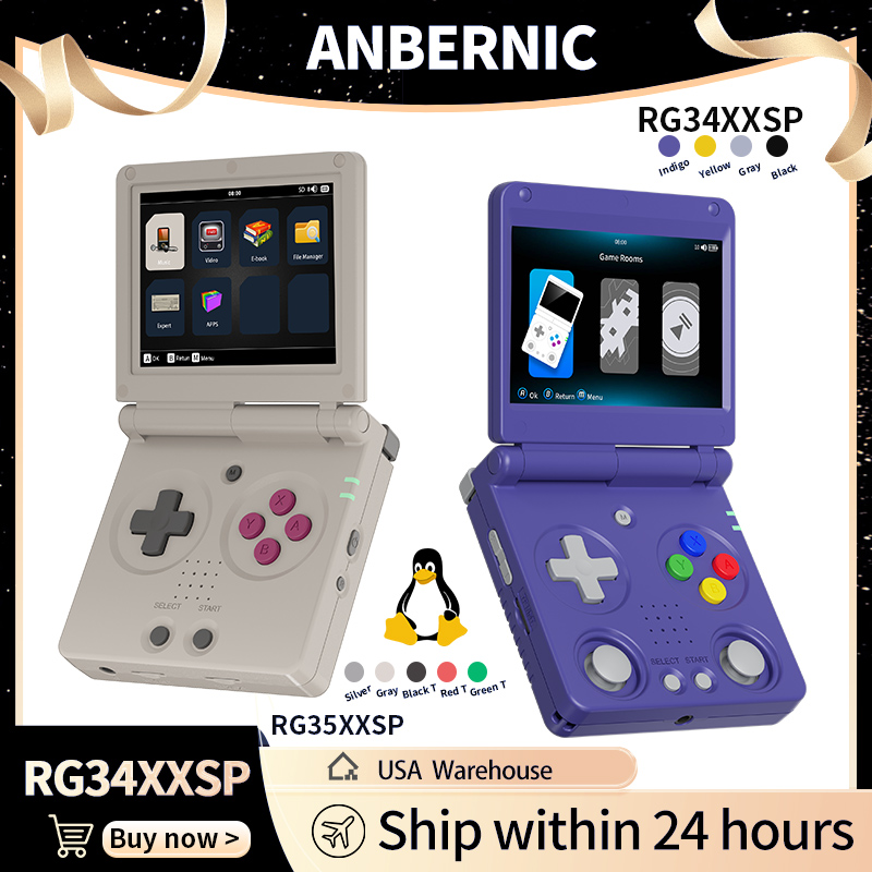 Retro Gaming Upscaler - Anbernic RG34XXSP RG35XXSP Flip Handheld Game