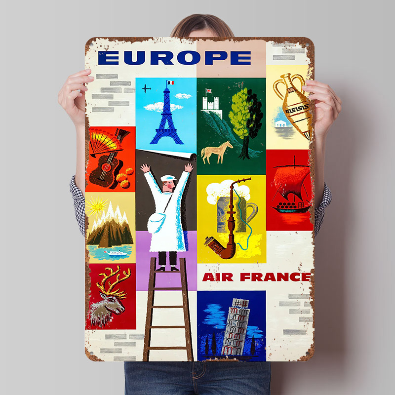 Europe Air France Travel Metal - Retro Gaming France review and price