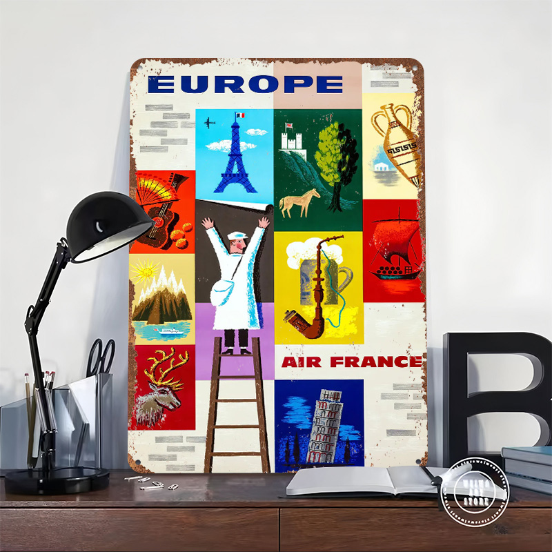 Europe Air France Travel Metal - Retro Gaming France review and price