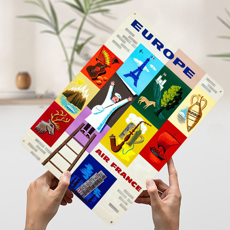 Europe Air France Travel Metal - Retro Gaming France review and price