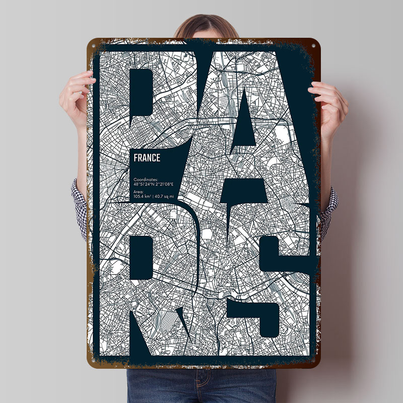 Paris France Map Typography Pr - Retro Gaming France review and price