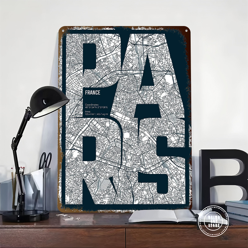 Paris France Map Typography Pr - Retro Gaming France review and price