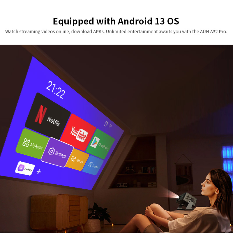 AUN A32 Pro Android 13 Project - Retro Gaming Projector review and price
