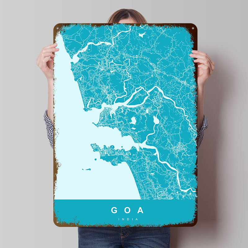 Goa India Map Print Poster Cus - Retro Gaming India review and price