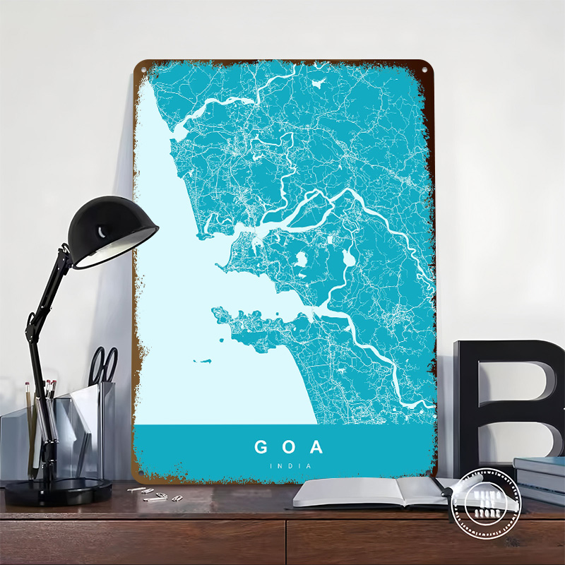 Goa India Map Print Poster Cus - Retro Gaming India review and price