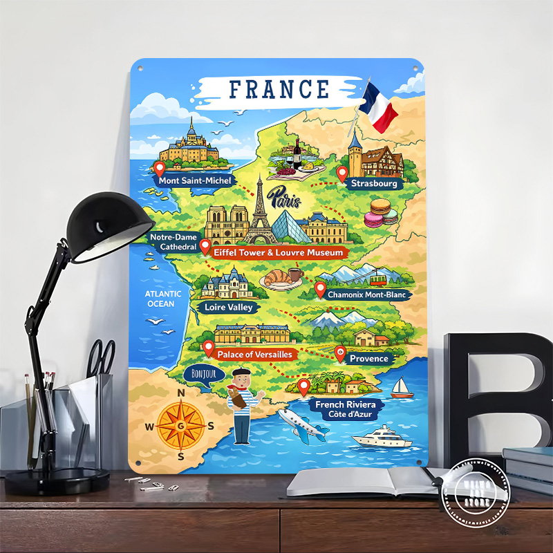 France Travel Map Cartoon Meta - Retro Gaming France review and price