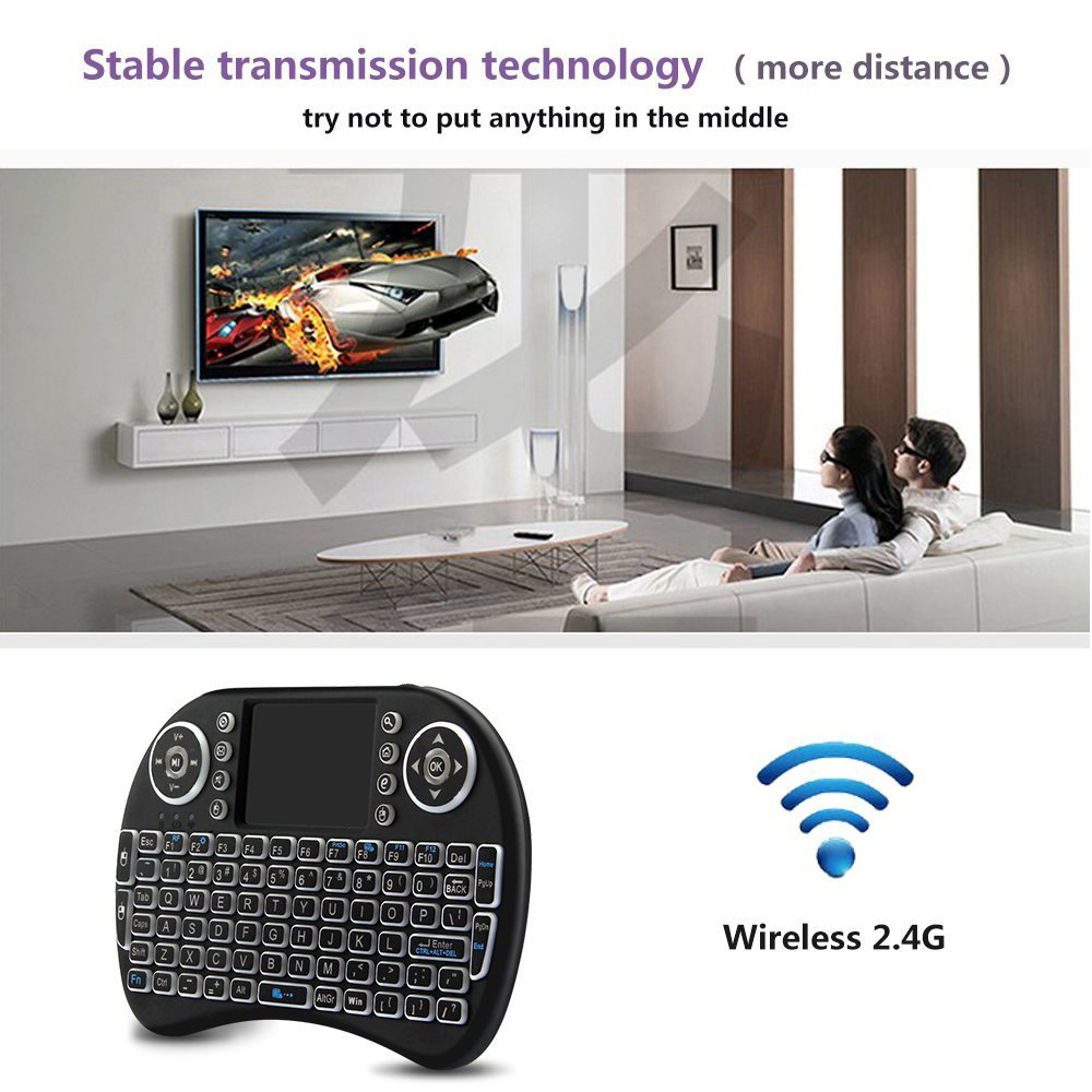 Backlit Mini Wireless Keyboard - Retro Gaming Tv Box review and price